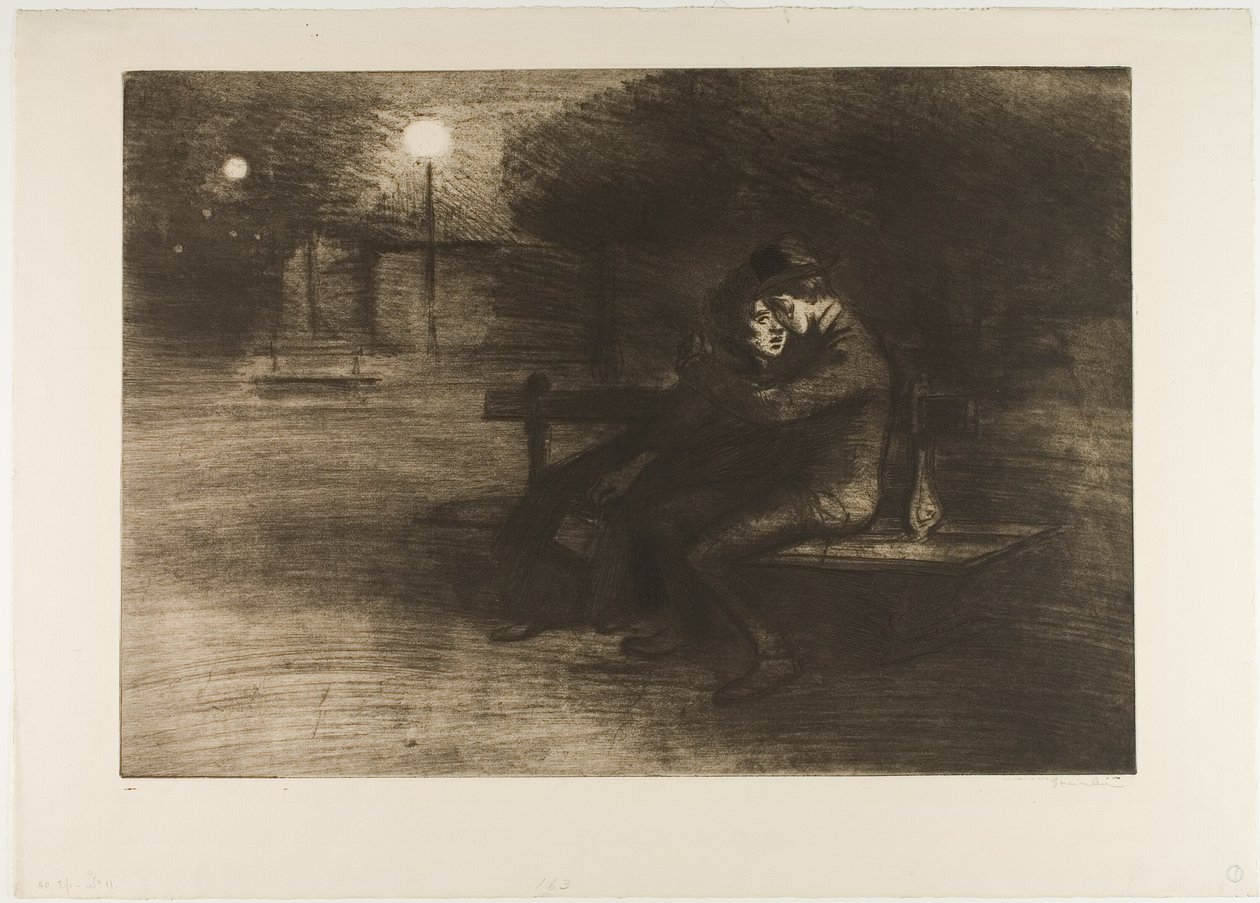 Amoureux sur un banc - Théophile Alexandre Pierre Steinlen