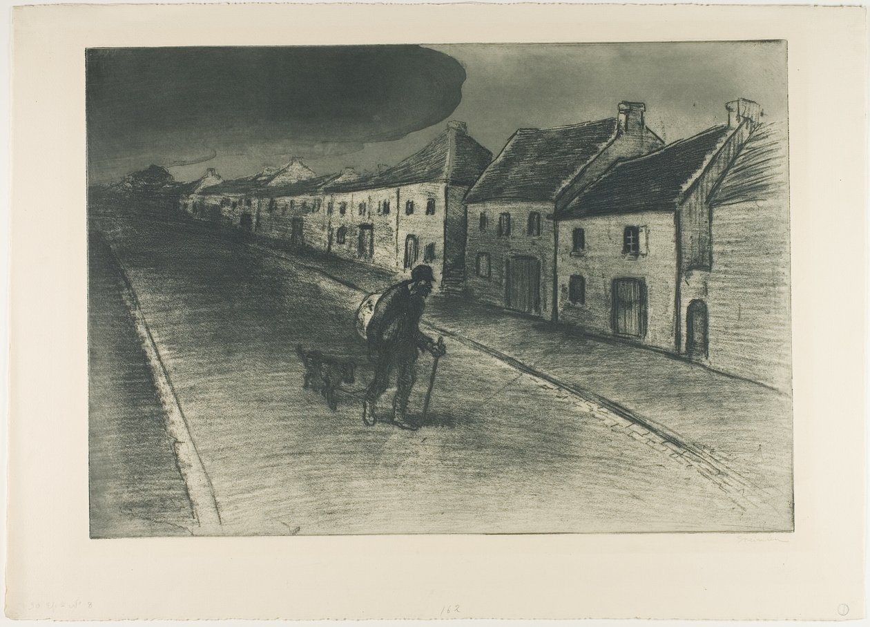 Tramping Passing Through a Sleeping Village (Traîneau traversant un village endormi) - Théophile Alexandre Pierre Steinlen