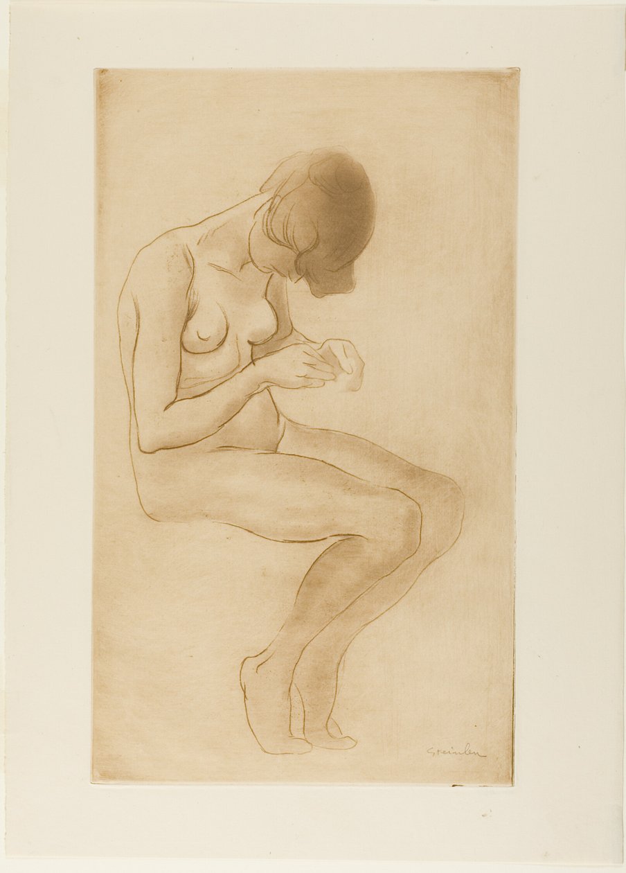 Femme se refaisant les ongles - Théophile Alexandre Pierre Steinlen