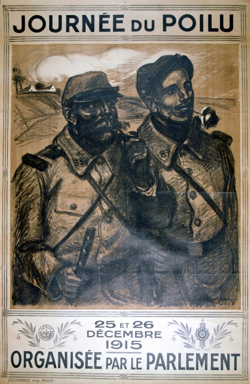 Journée du Poilu 25 et 26 décembre 1915, affiche française de la Première Guerre mondiale, 1915 - Théophile Alexandre Steinlen