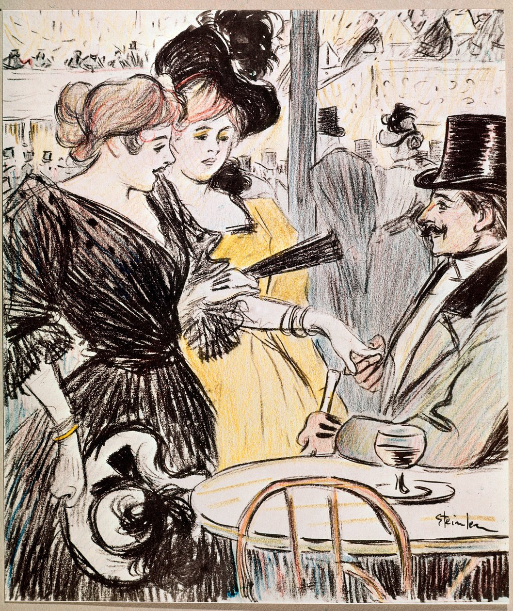 Le café concert. (Dessin, fin du 19ème siècle) - Théophile Alexandre Steinlen