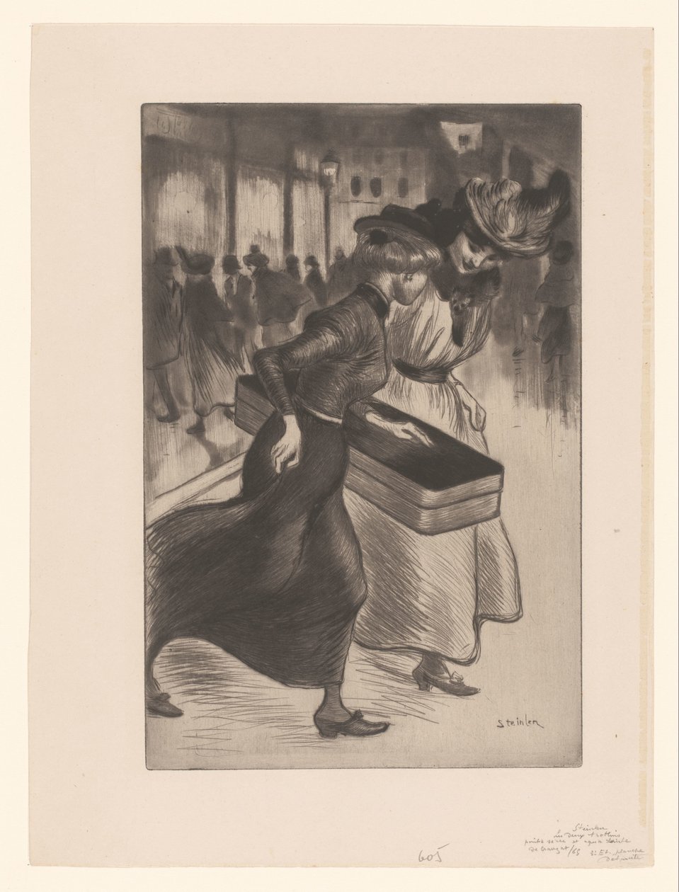 Deux femmes marchant dans la rue - Théophile Alexandre Steinlen