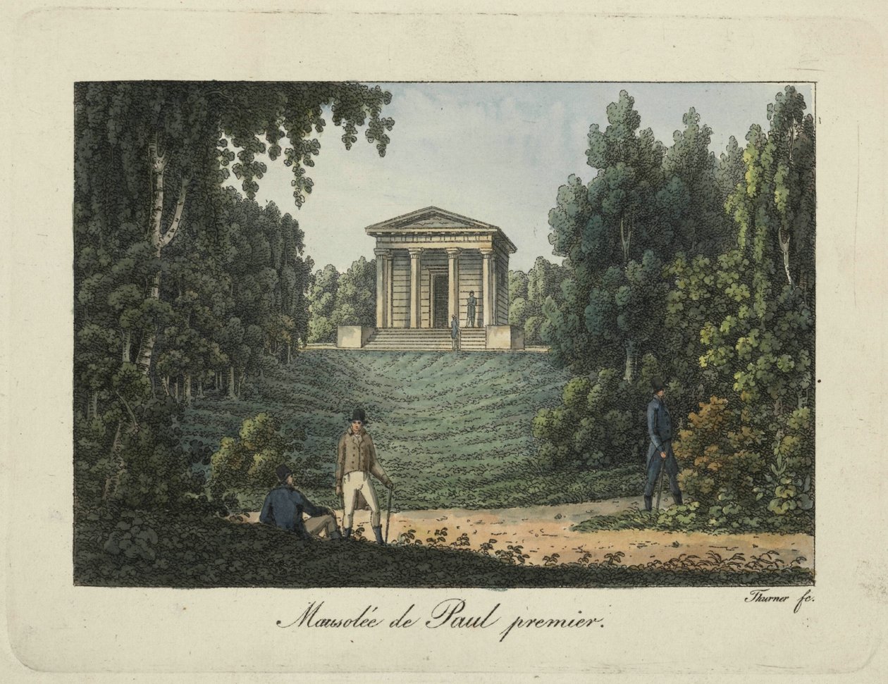 Le Temple de Paul Ier ou le Mausolée de Paul Ier dans le parc de Pavlovsk, années 1810 - Thurner