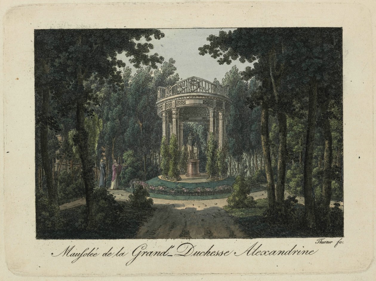 Le monument à la Grande-Duchesse Alexandra Pavlovna à Pavlovsk, années 1810 - Thurner