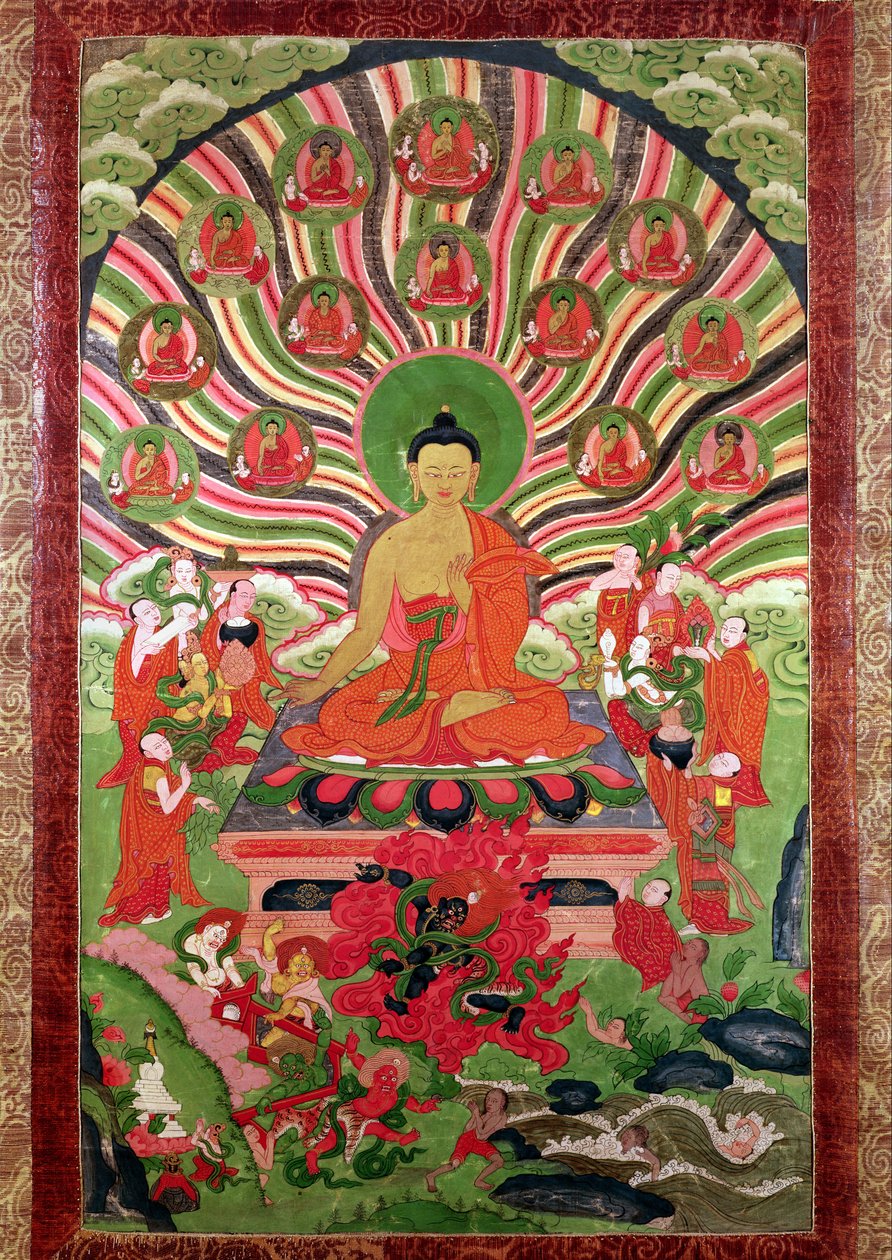 Scènes de la vie de Bouddha - Tibetan School