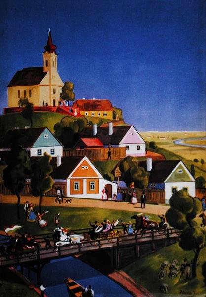 Le village hongrois typique, illustration d