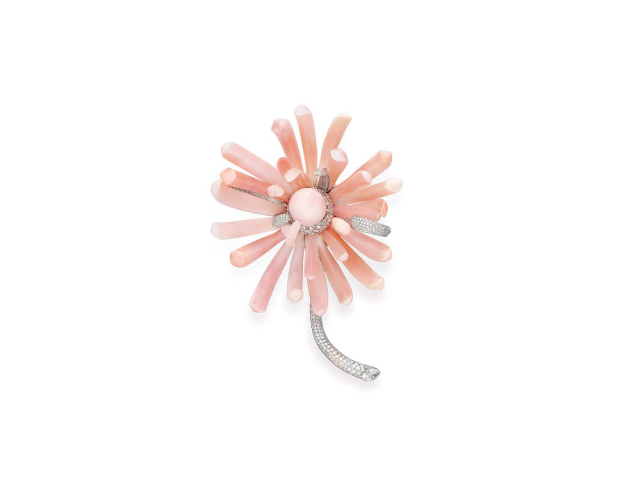 Broche (perle de conque, coquille de conque, diamants et platine) - Tiffany and Company