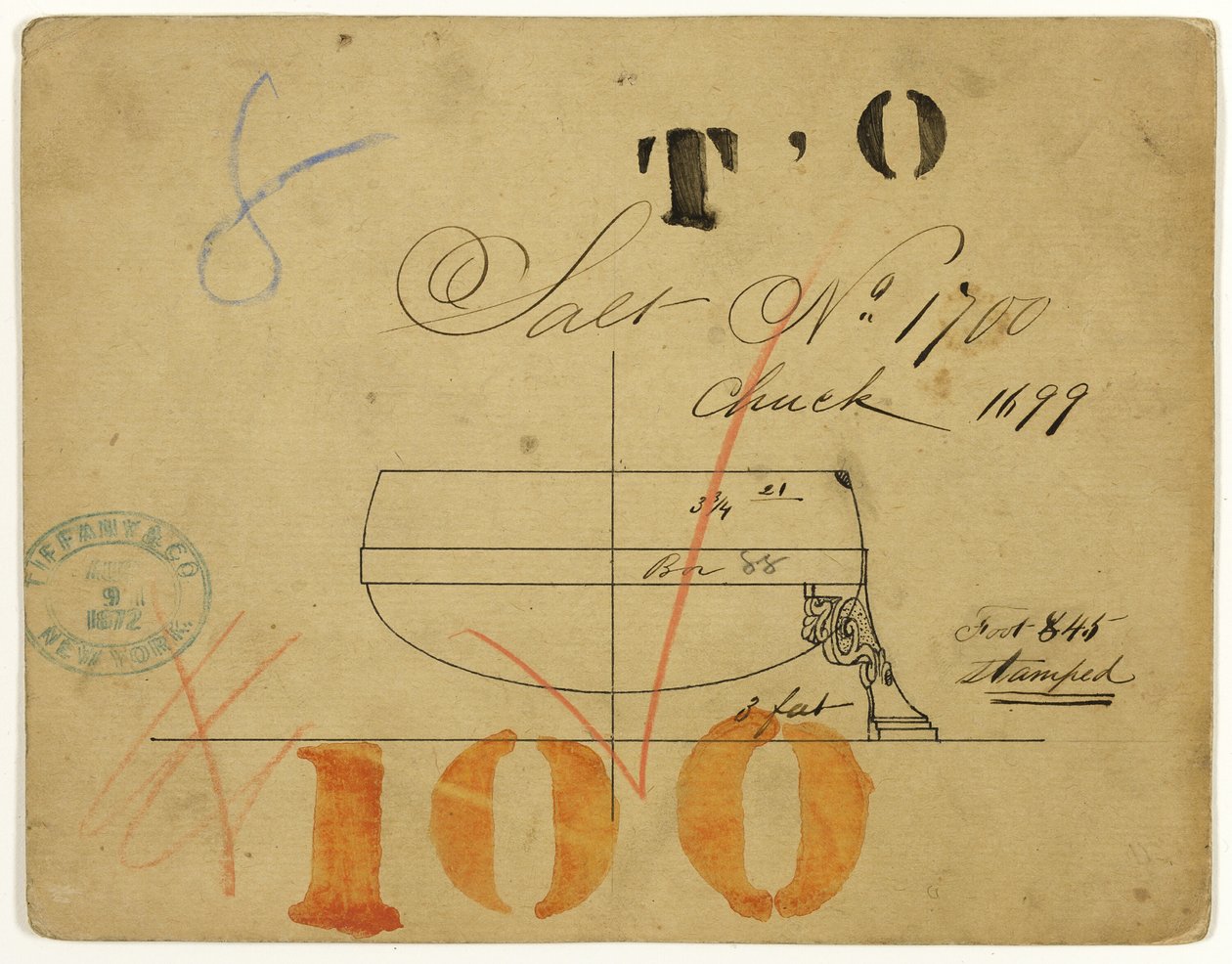 Design pour un saleron n° 1700 - Tiffany and Company