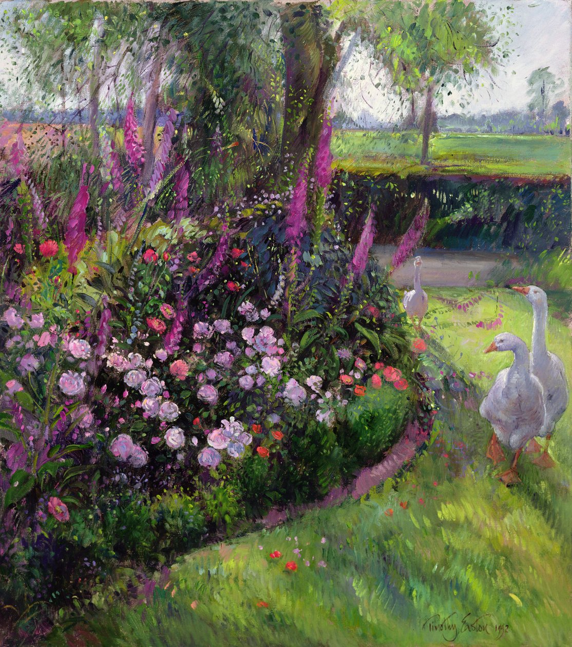 Parterre de roses et oies, 1992 - Timothy Easton