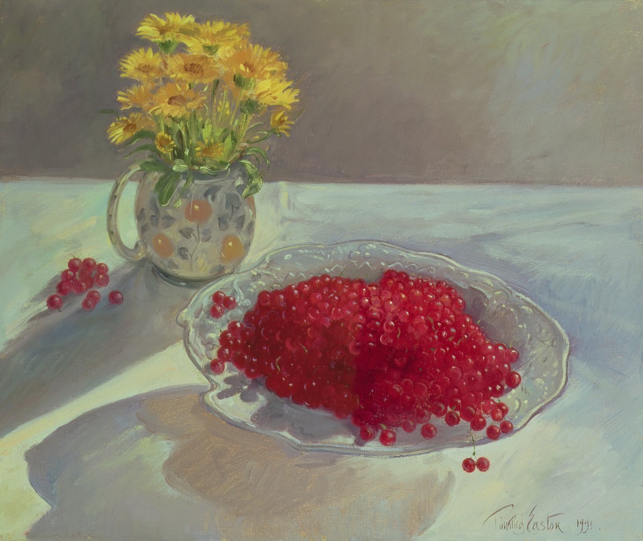 Nature morte avec groseilles et soucis, 1991 - Timothy Easton