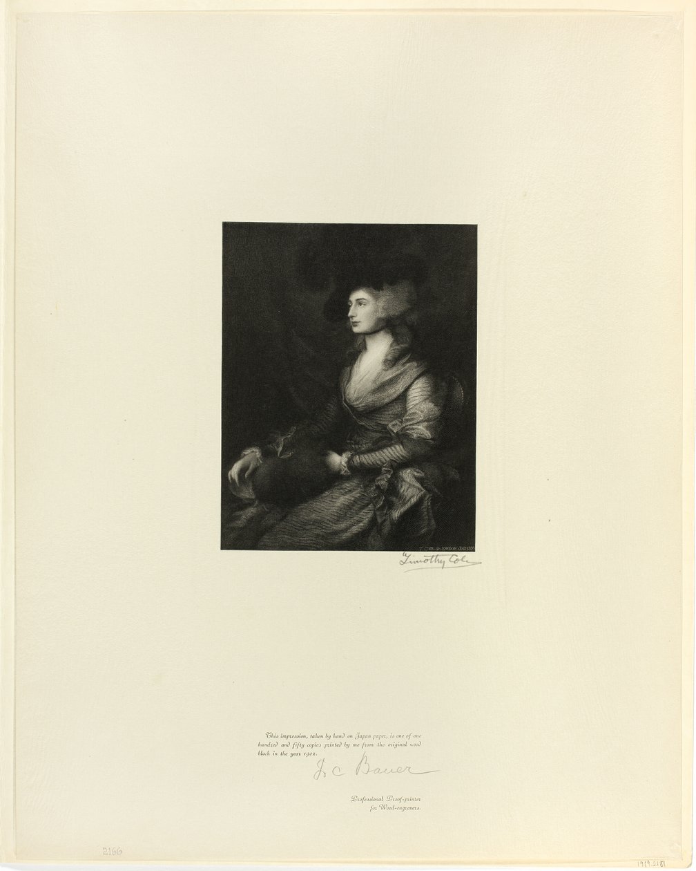 Portrait de Mme Siddons, des Vieux Maîtres Anglais - Timothy Cole