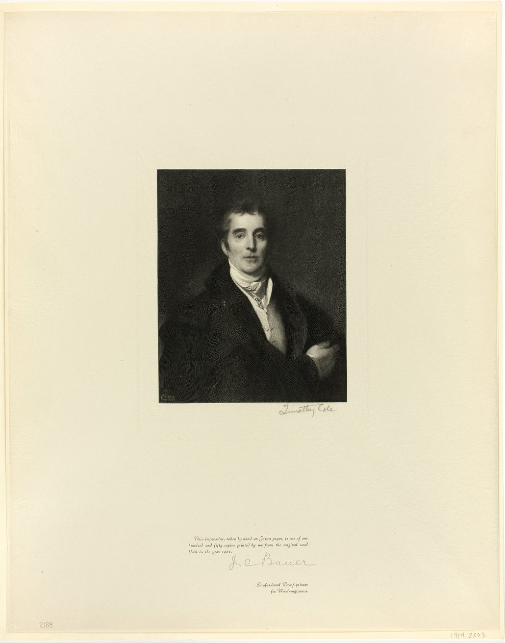 Le duc de Wellington, des anciens maîtres anglais - Timothy Cole