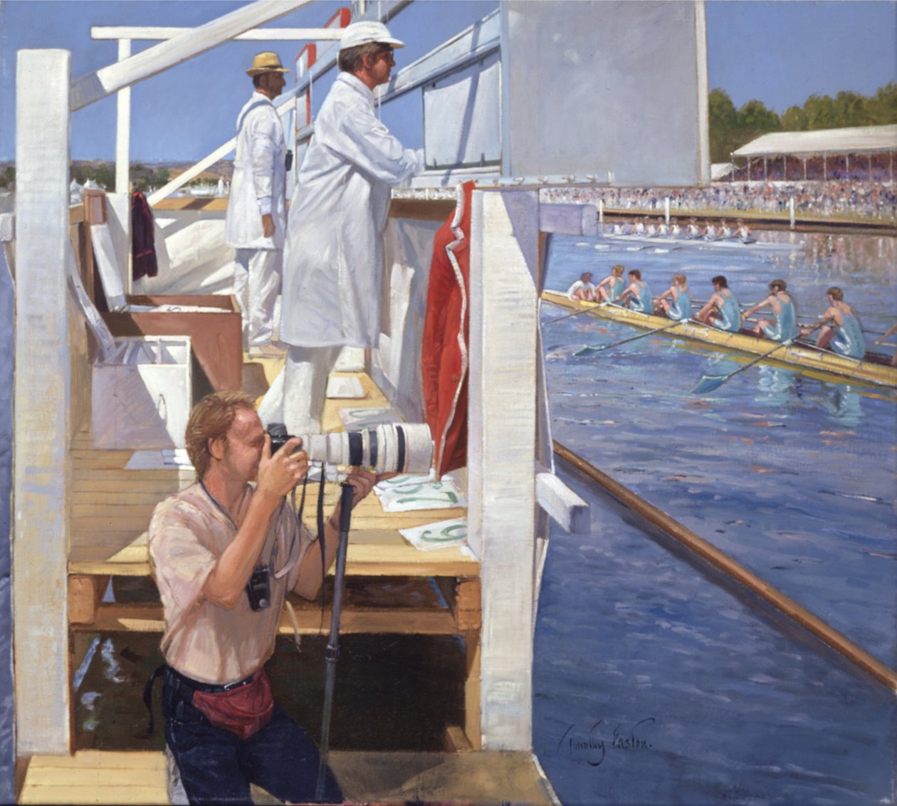 Passing the Progress Board, Henley (huile sur toile) - Timothy Easton