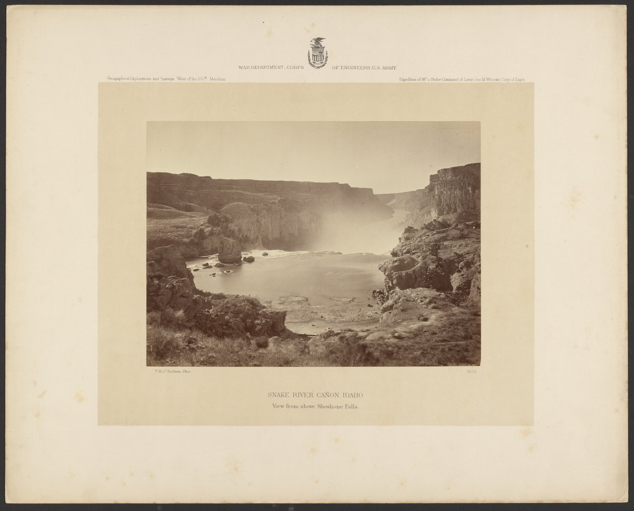 Snake River Cañon, Idaho, vue depuis les chutes de Shoshone - Timothy H. OSullivan