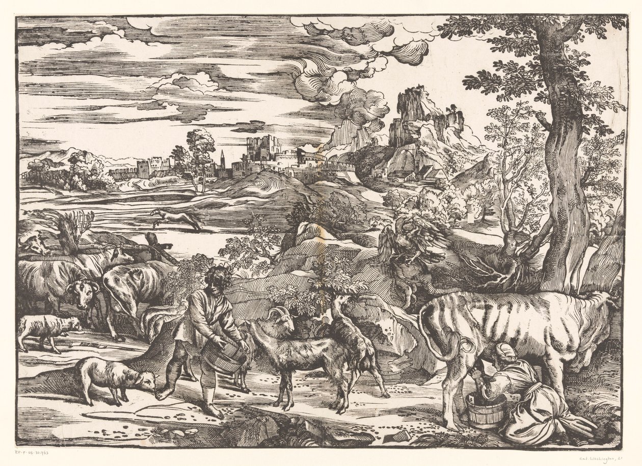Paysage avec laitière - Titiaan
