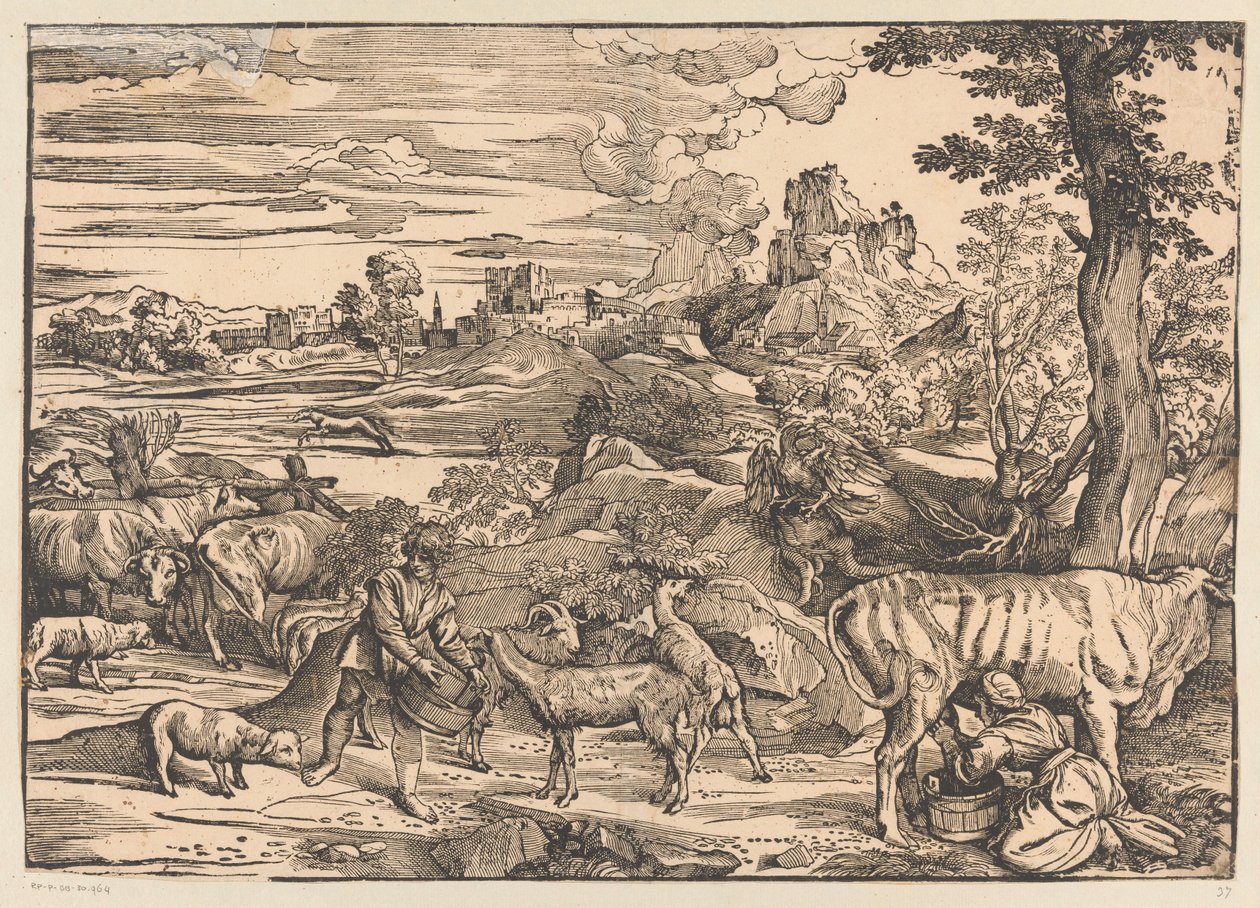 Paysage avec laitière - Titiaan