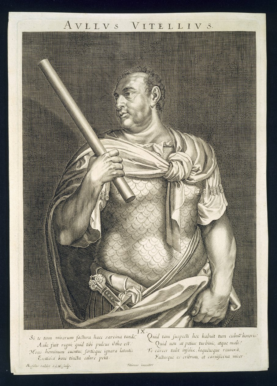 Aullus Vitellius, empereur de Rome 68 après J.-C., gravé par Aegidius Sadeler (1570-1629) - Tiziano Vecelli