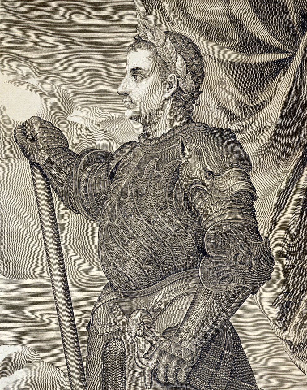 D. Claude César Empereur de Rome de 41 à 54 après J.-C. gravé par Aegidius Sadeler - Tiziano Vecelli