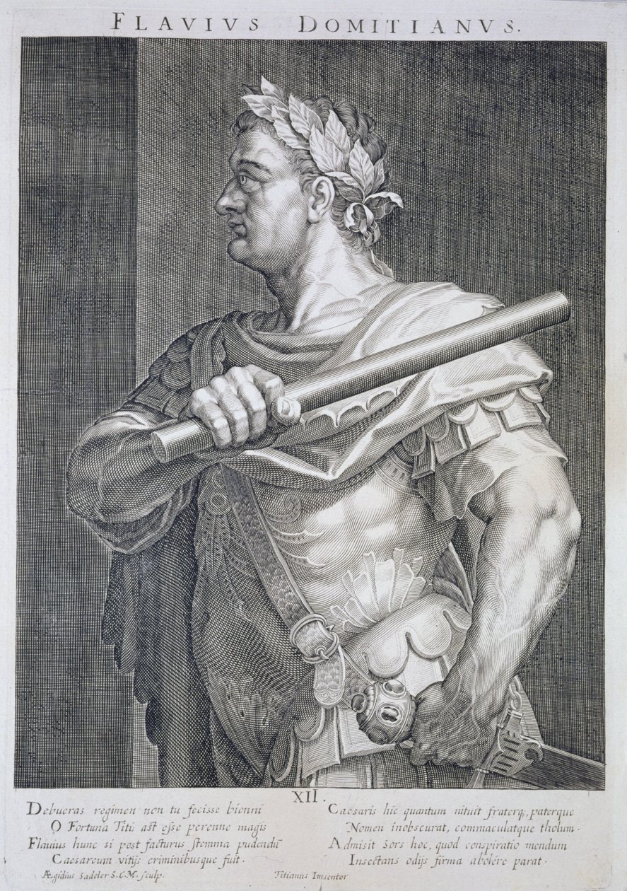 Flavius Domitien (AD 51 - AD 96) Empereur de Rome 81-96 AD gravé par Aegidius Sadeler (1570-1629) - Tiziano Vecelli