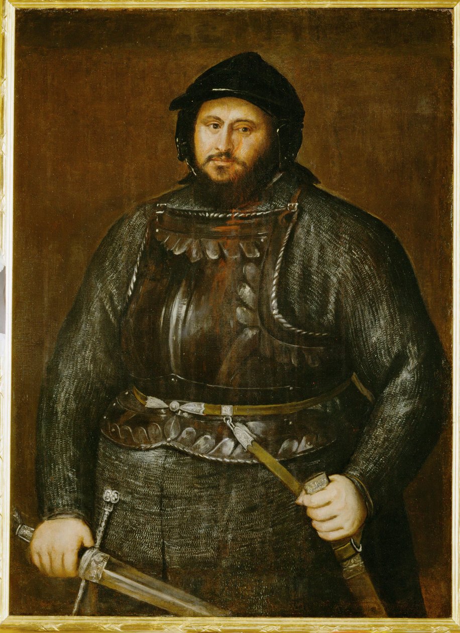 Johann Friedrich, prince-électeur de Saxe en armure ... (peinture sur toile) - Titian (c.1488 1576)