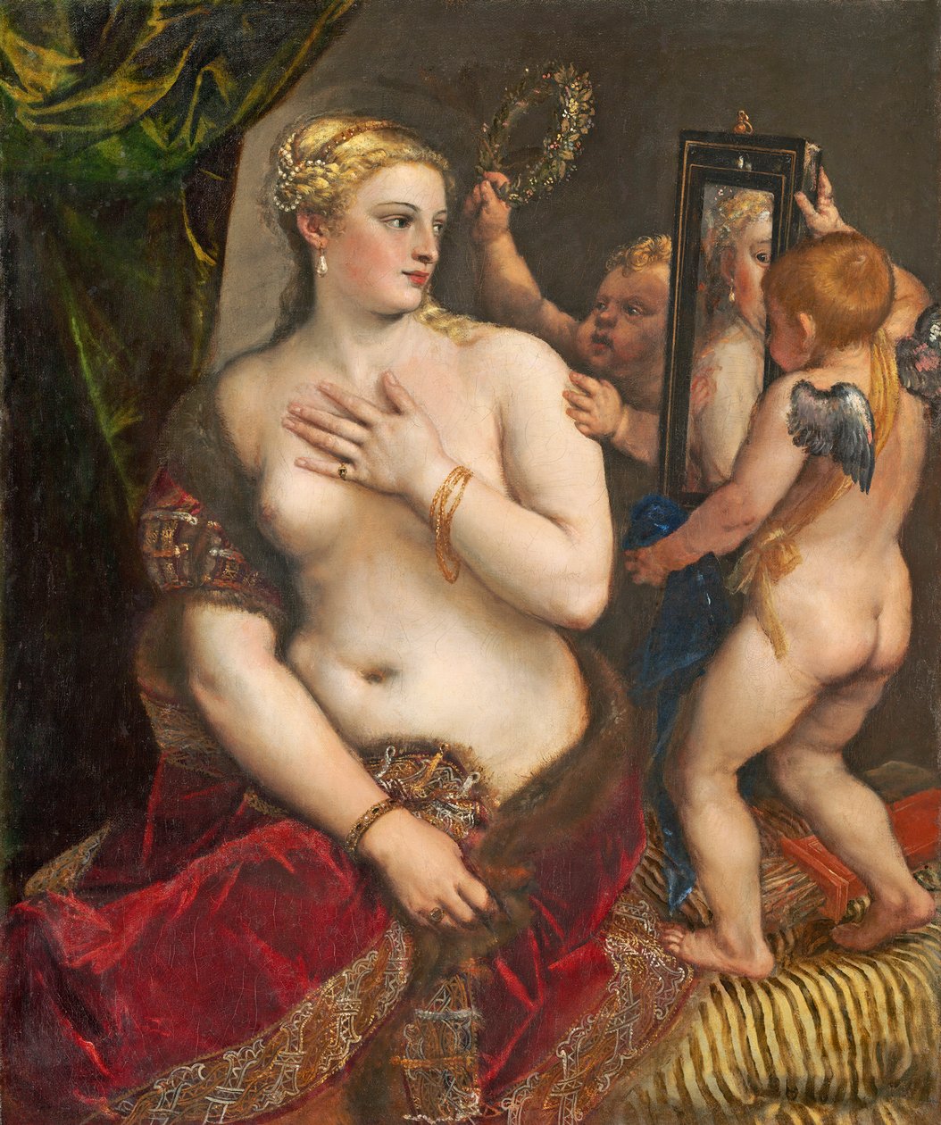 Vénus avec un miroir, vers 1555 - Tiziano Vecelli
