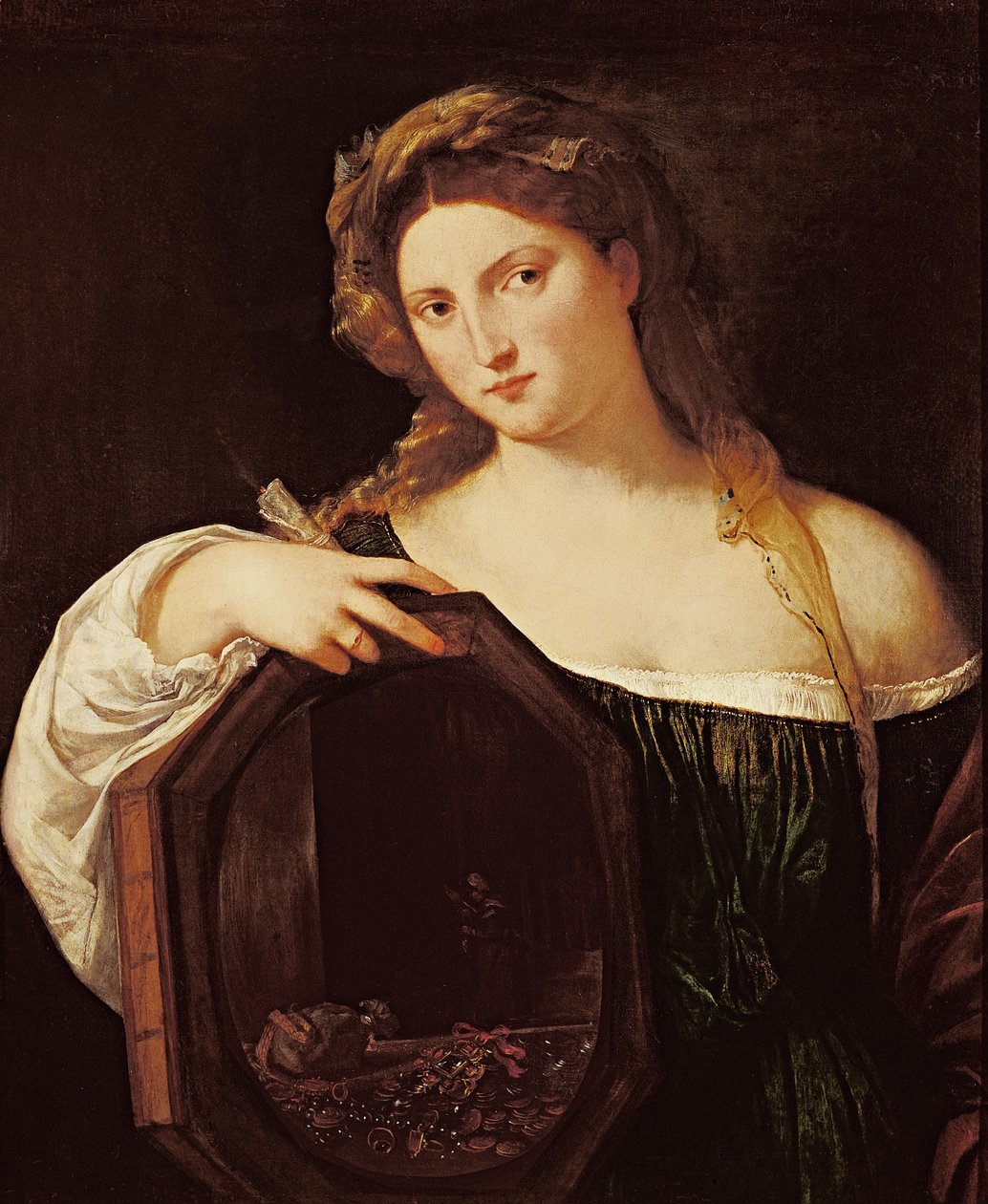 Allégorie de la vanité, ou Jeune femme avec un miroir, vers 1515 - Tiziano Vecelli