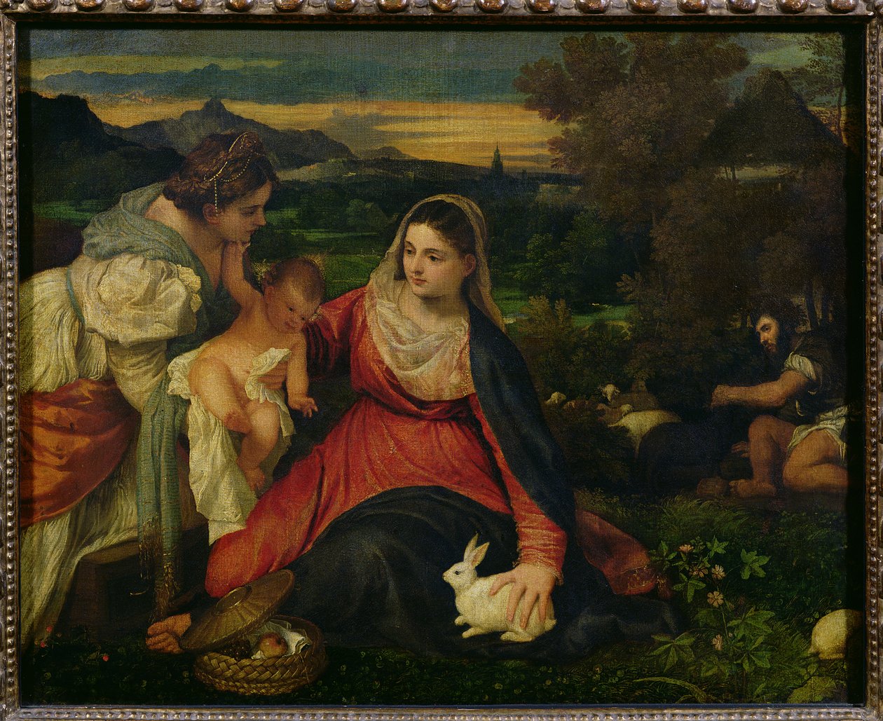 Madone et enfant avec Sainte Catherine (La Vierge au lapin) vers 1530 - Tiziano Vecelli