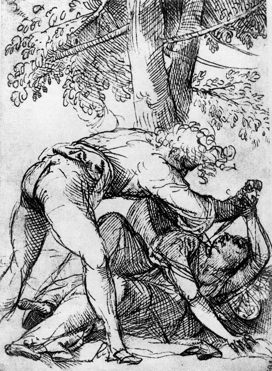 Esquisse pour le Mari jaloux dans la Scuola Del Santo, vers 1510, 1937 - Tiziano Vecelli
