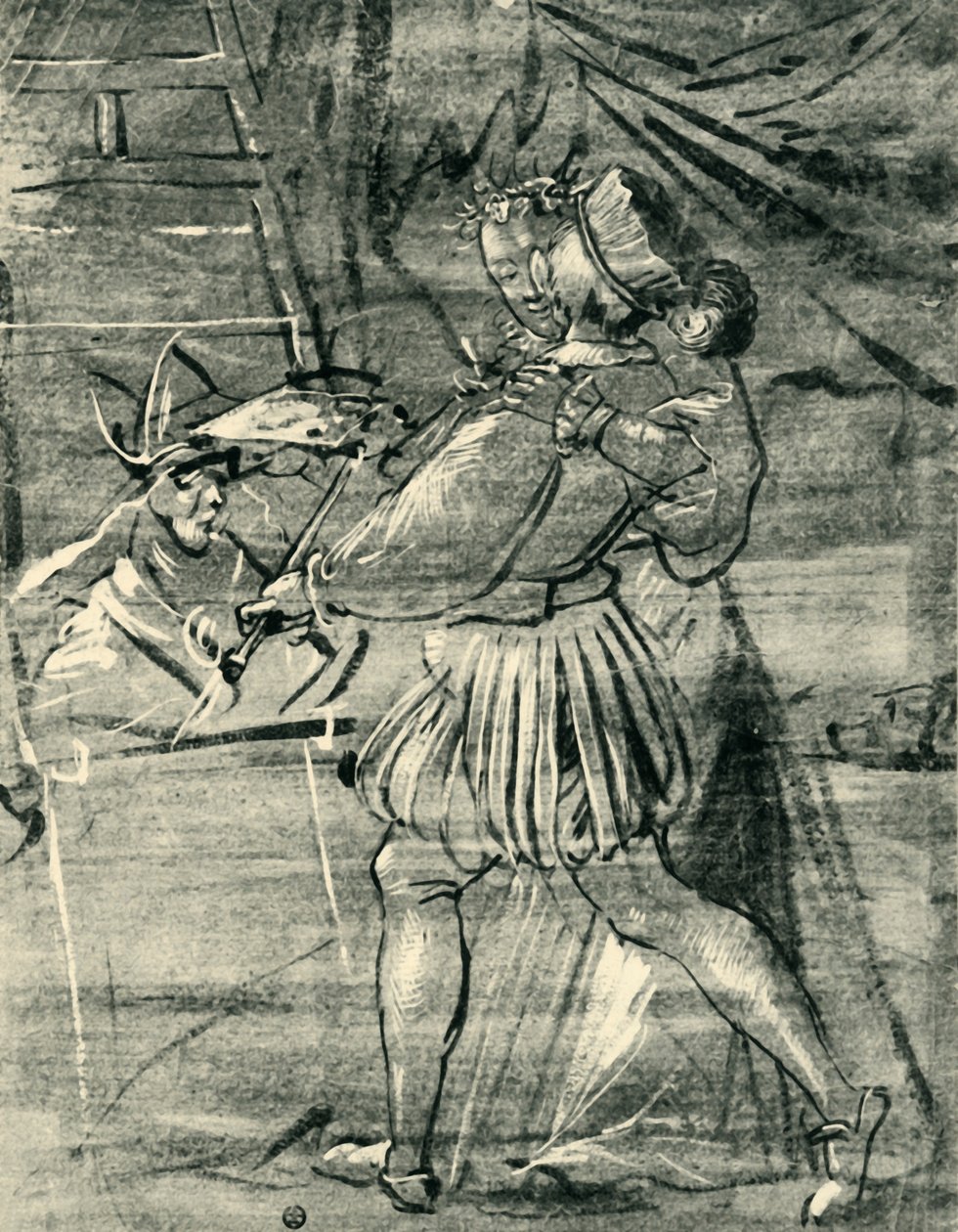 Artiste avec une jeune femme devant un chevalet, 1580, 1943 - Tobias Stimmer
