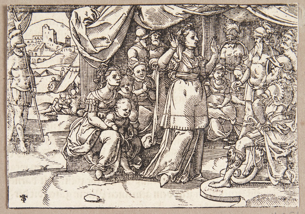 Veturia et Volumnia suppliant Coriolan de ménager Rome - Tobias Stimmer