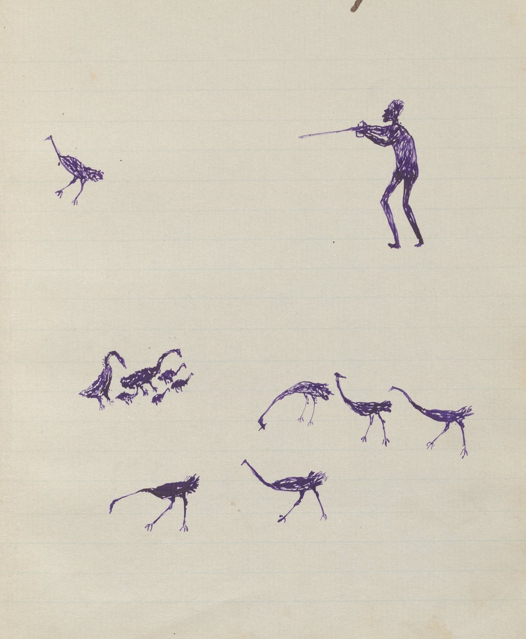 Kwatkwat - Homme tirant sur un oiseau; groupes d
