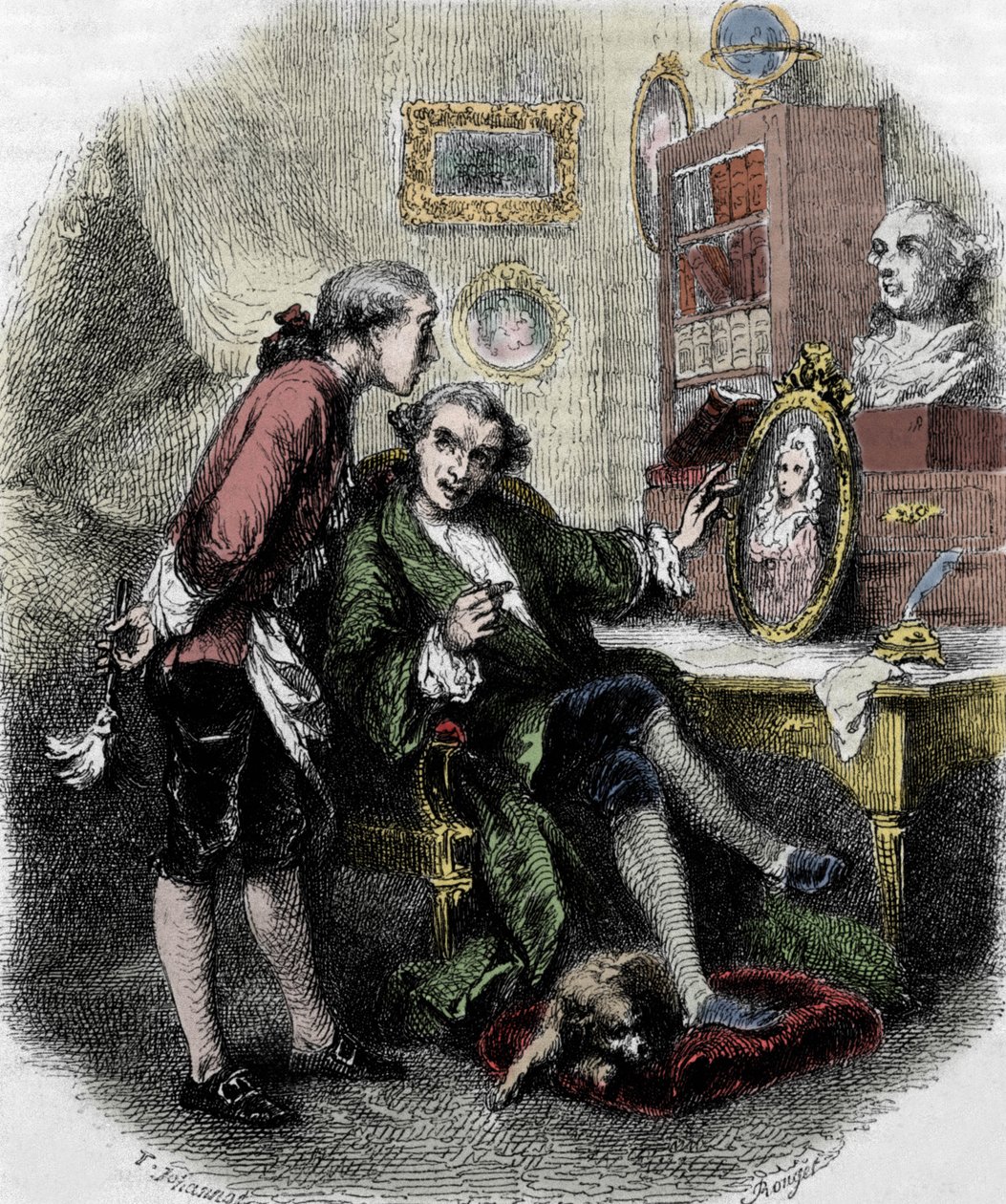 Illustration de "Voyage autour de ma chambre" (1794) par Xavier de Maistre. Illustration de Tony Johannot - Tony Johannot