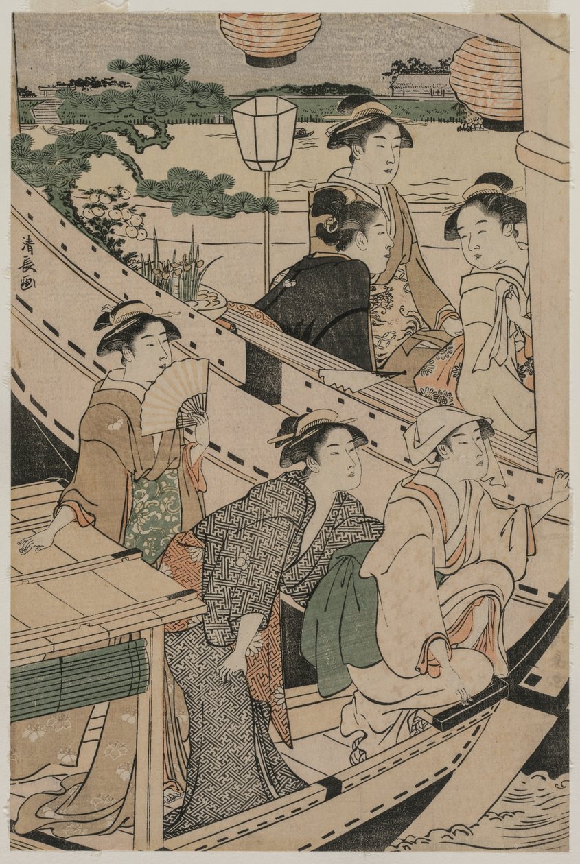 Partie de bateau sur la rivière Sumida - Torii Kiyonaga