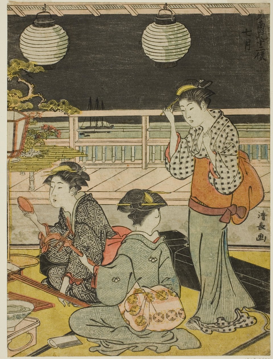 Le septième mois (Shichigatsu), de la série "Douze mois dans le sud (Minami juni ko)" - Torii Kiyonaga