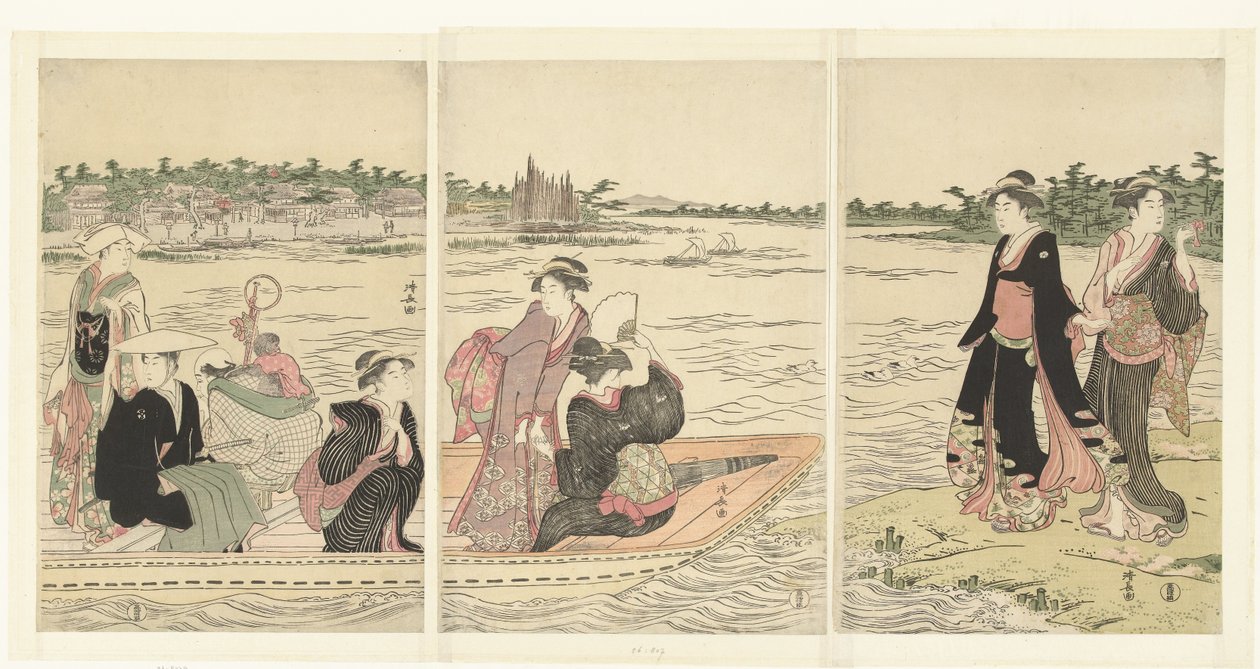 Bac sur la rivière Sumida - Torii Kiyonaga