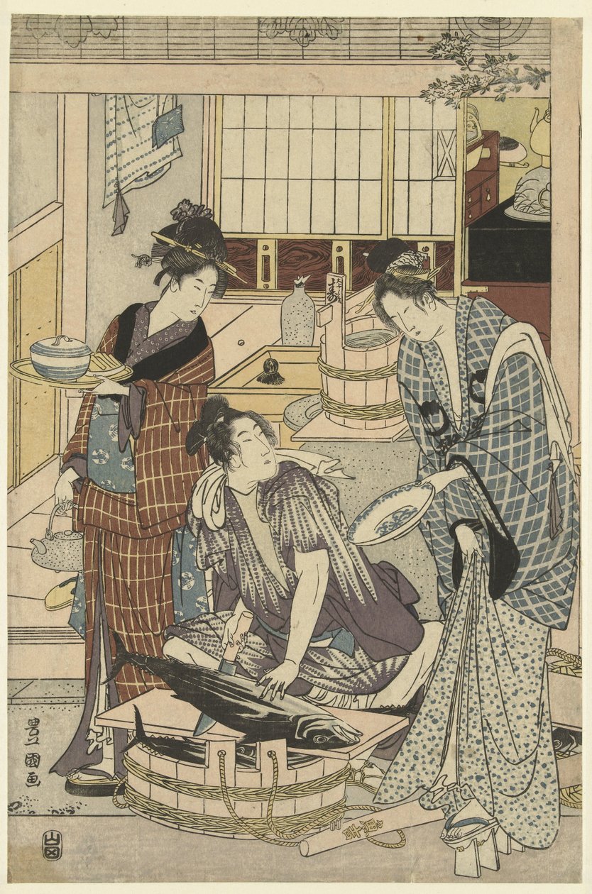 Vendeur de poissons - Toyokuni (II) , Utagawa