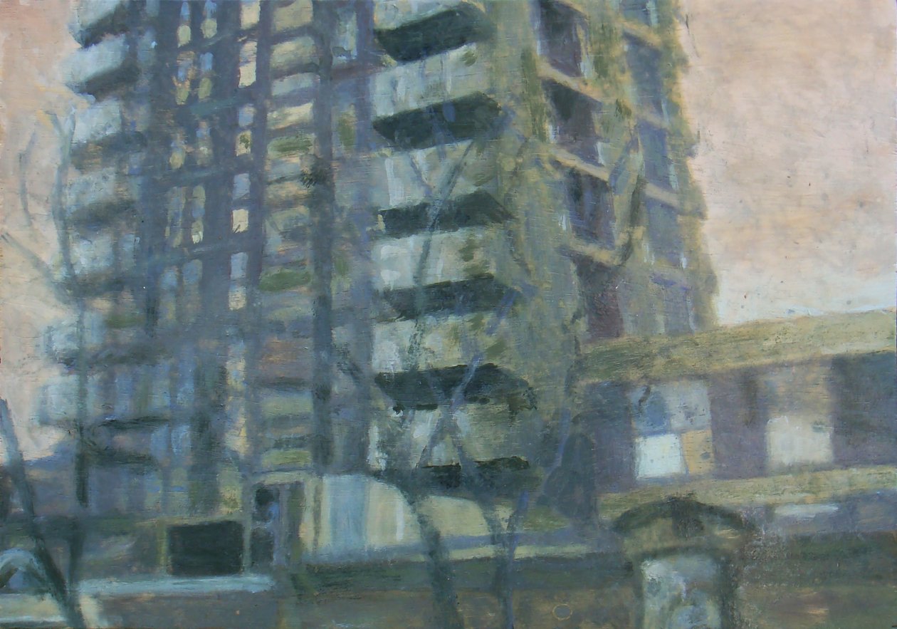 Un endroit pour vivre 19, 2011 (huile sur contreplaqué) - Trevor Burgess