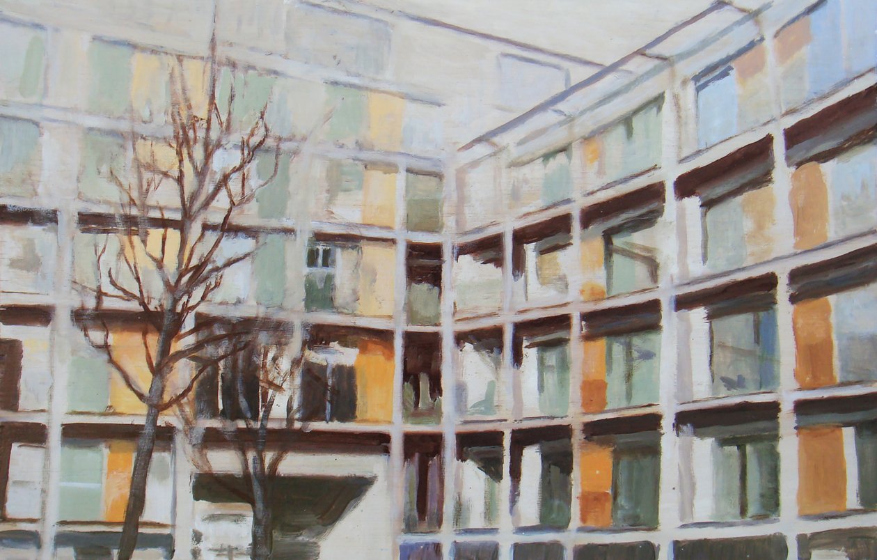 Un endroit pour vivre 44, 2012 (huile sur contreplaqué) - Trevor Burgess