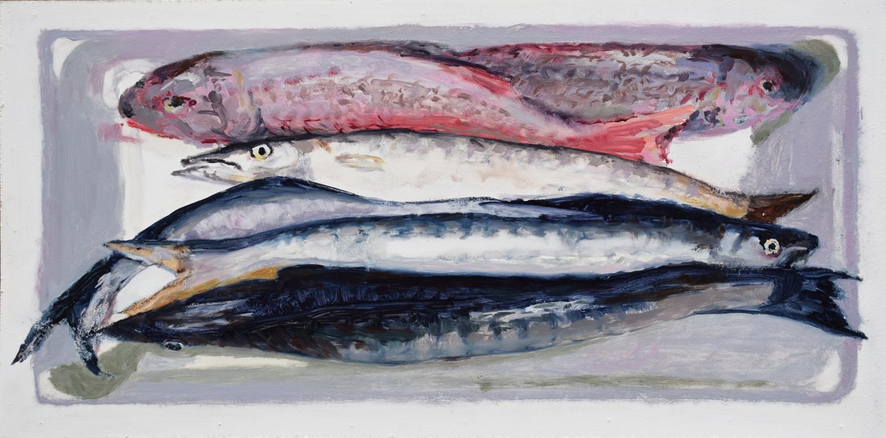 Caisse à poisson 3 (Billingsgate, Londres), 2016 (huile sur carton) - Trevor Burgess