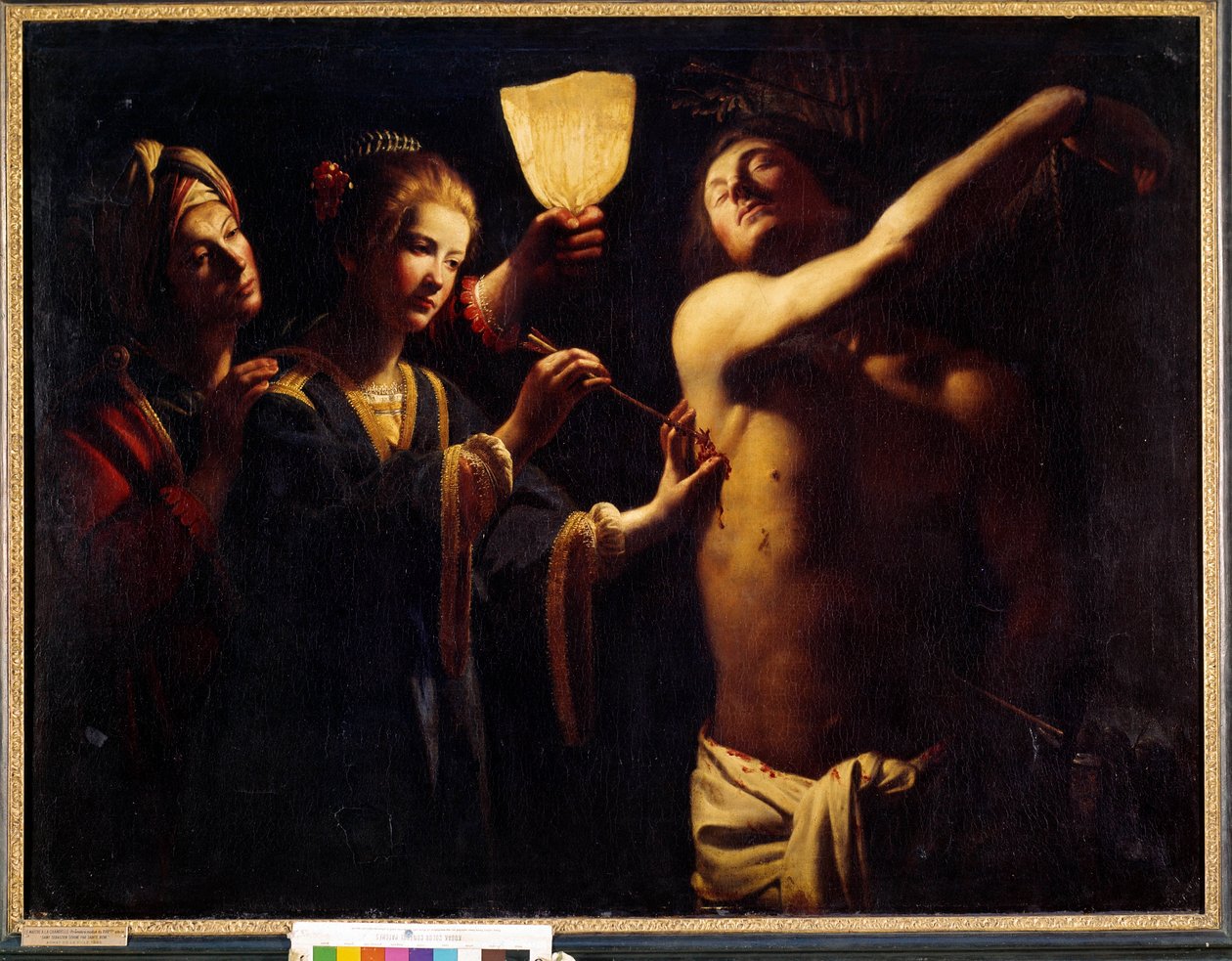 Saint Sébastien soigné par Sainte Irène après son premier martyre. Peinture de Trophime Bigot dit Le Maître à la Chandelle (17e siècle). 1620-1630. Bordeaux, Musée des Beaux-Arts - Trophime Bigot