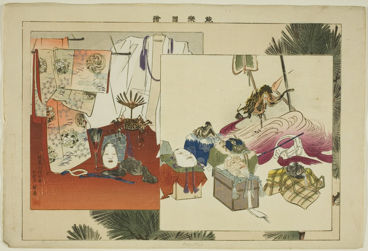 Propriétés, de la série "Images de performances No (Nogaku Zue)" - Tsukioka Kogyo