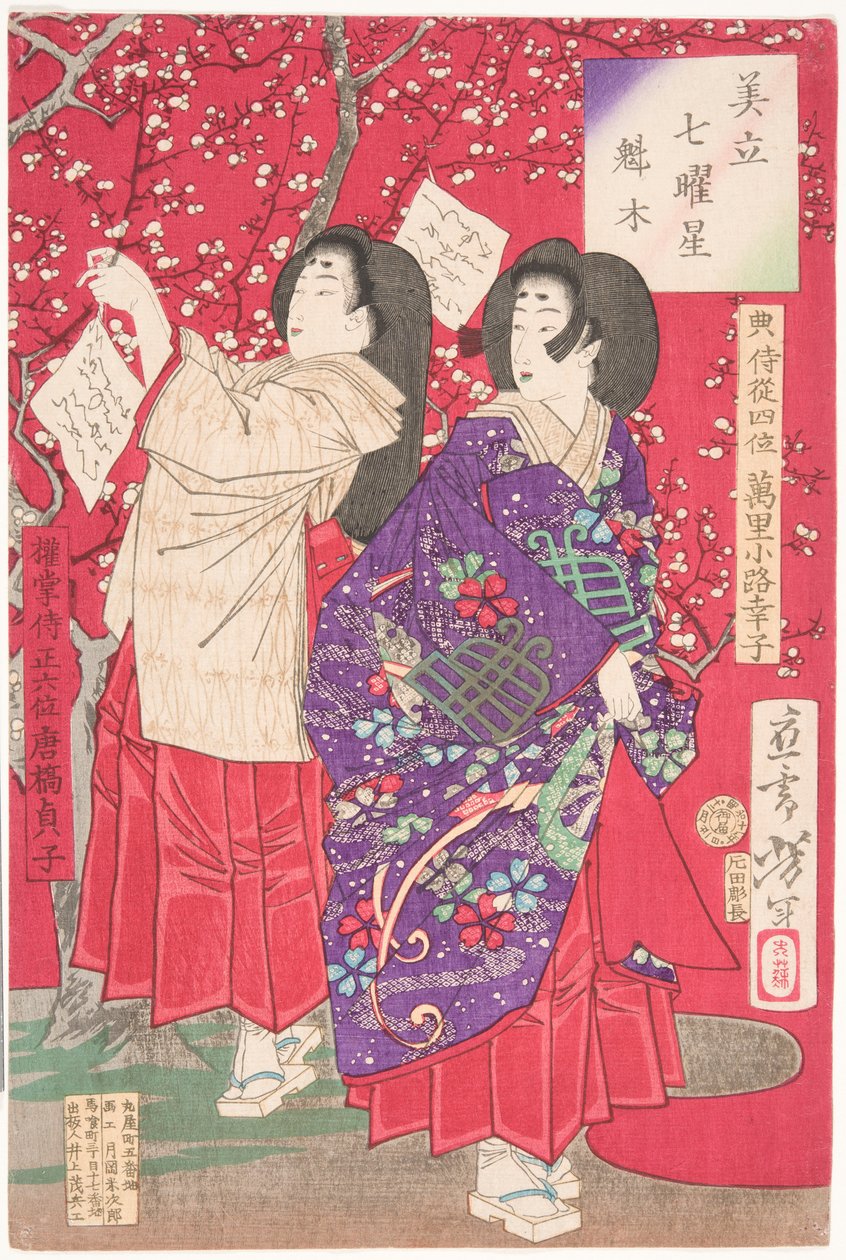 Bois pour le prunier - Tsukioka Yoshitoshi