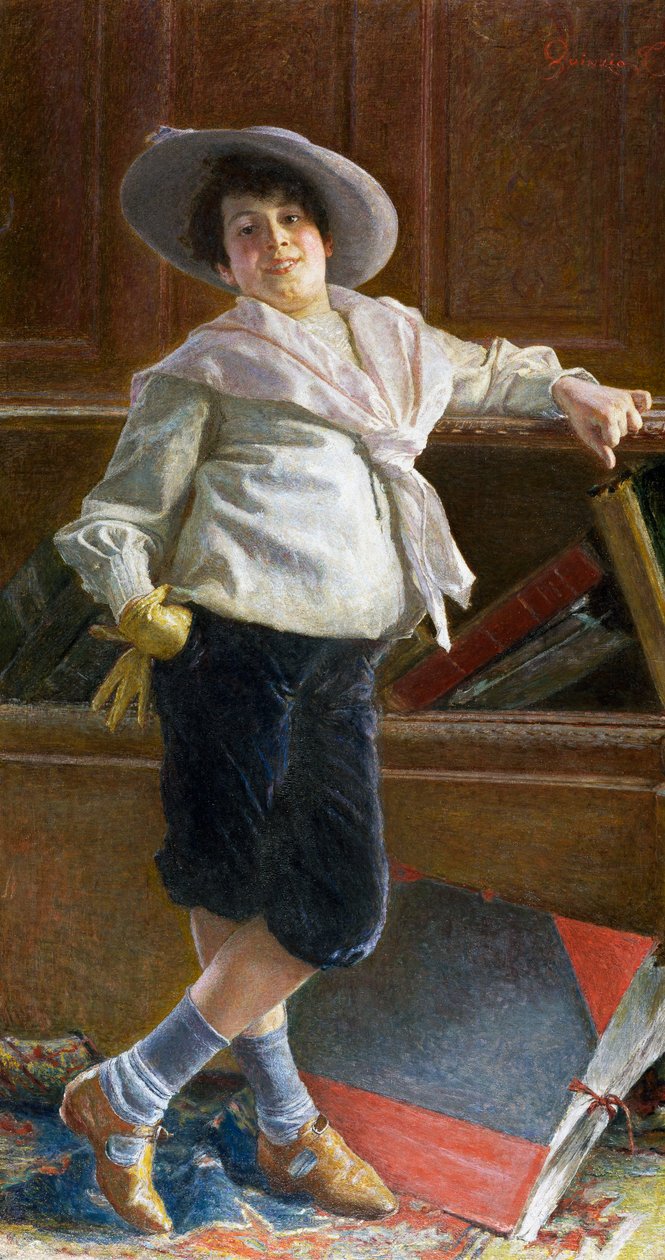 Portrait de jeune homme, peinture par Tullio Salvatore Quinzio (1858-1918) - Tullio Salvatore Quinzio