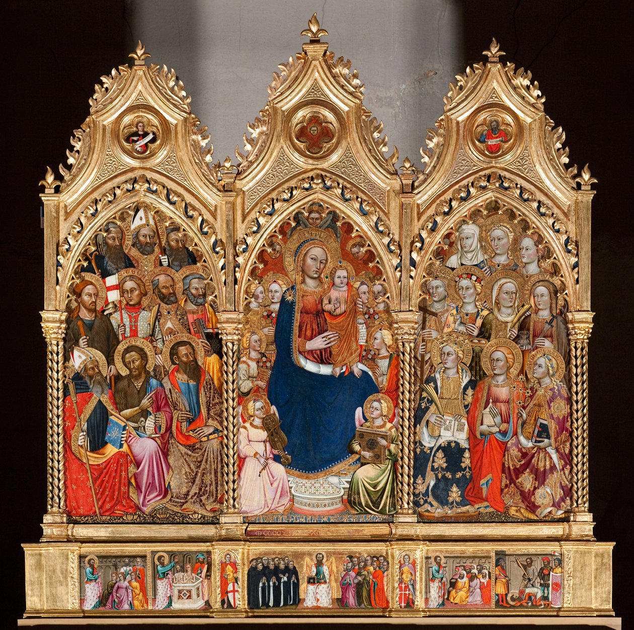 Prédelle avec la vie de Saint Barthélemy, de la Vierge à l
