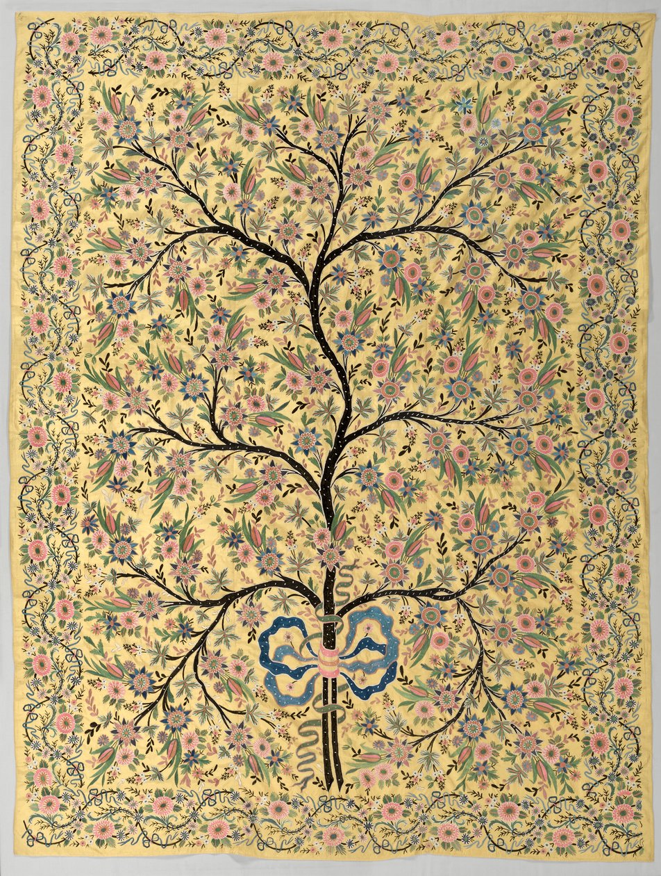 Panneau de soie avec arbre de vie brodé - Turkish School
