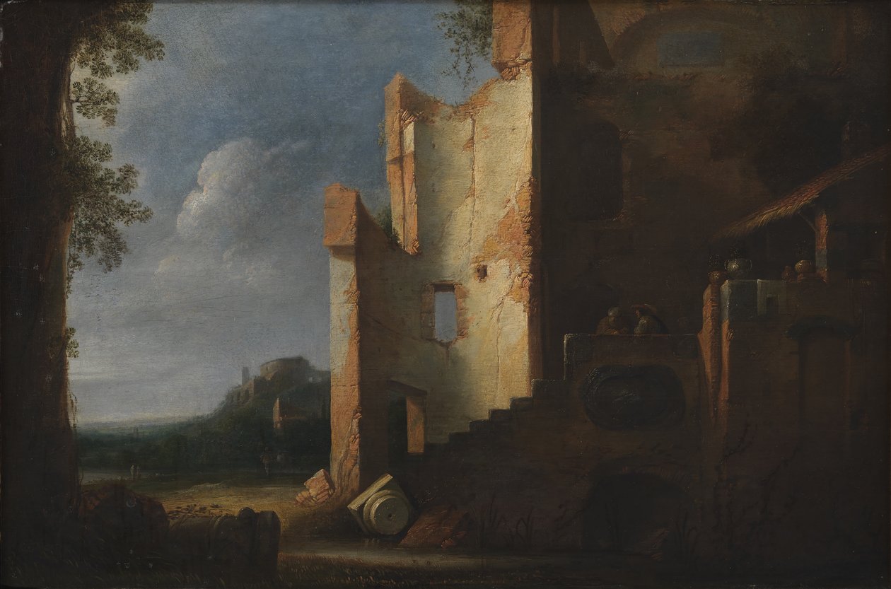 Paysage avec ruines - Ubekendt hollandsk 1600 tallet