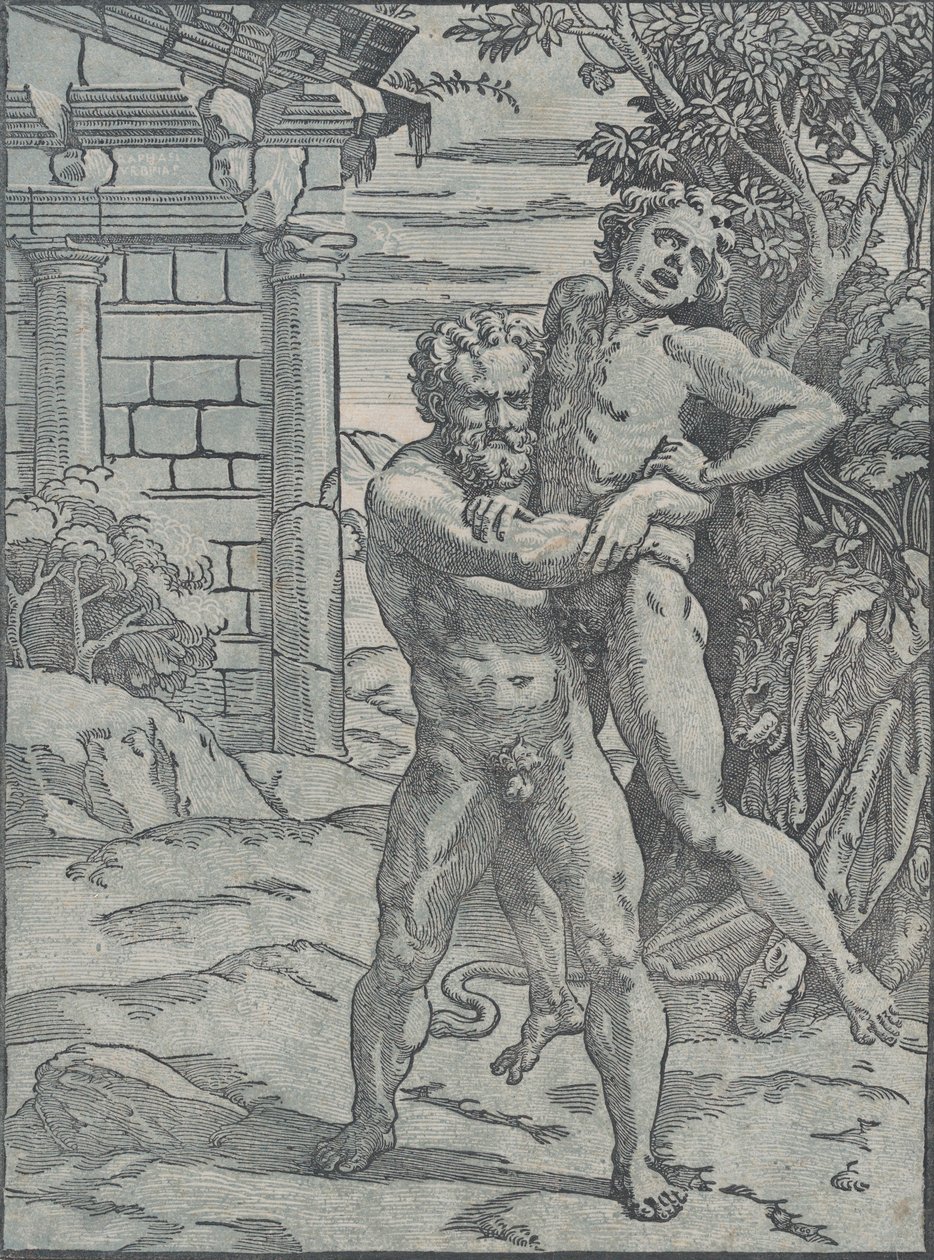 Hercule et Antée, vers 1517-18 - Ugo da Carpi