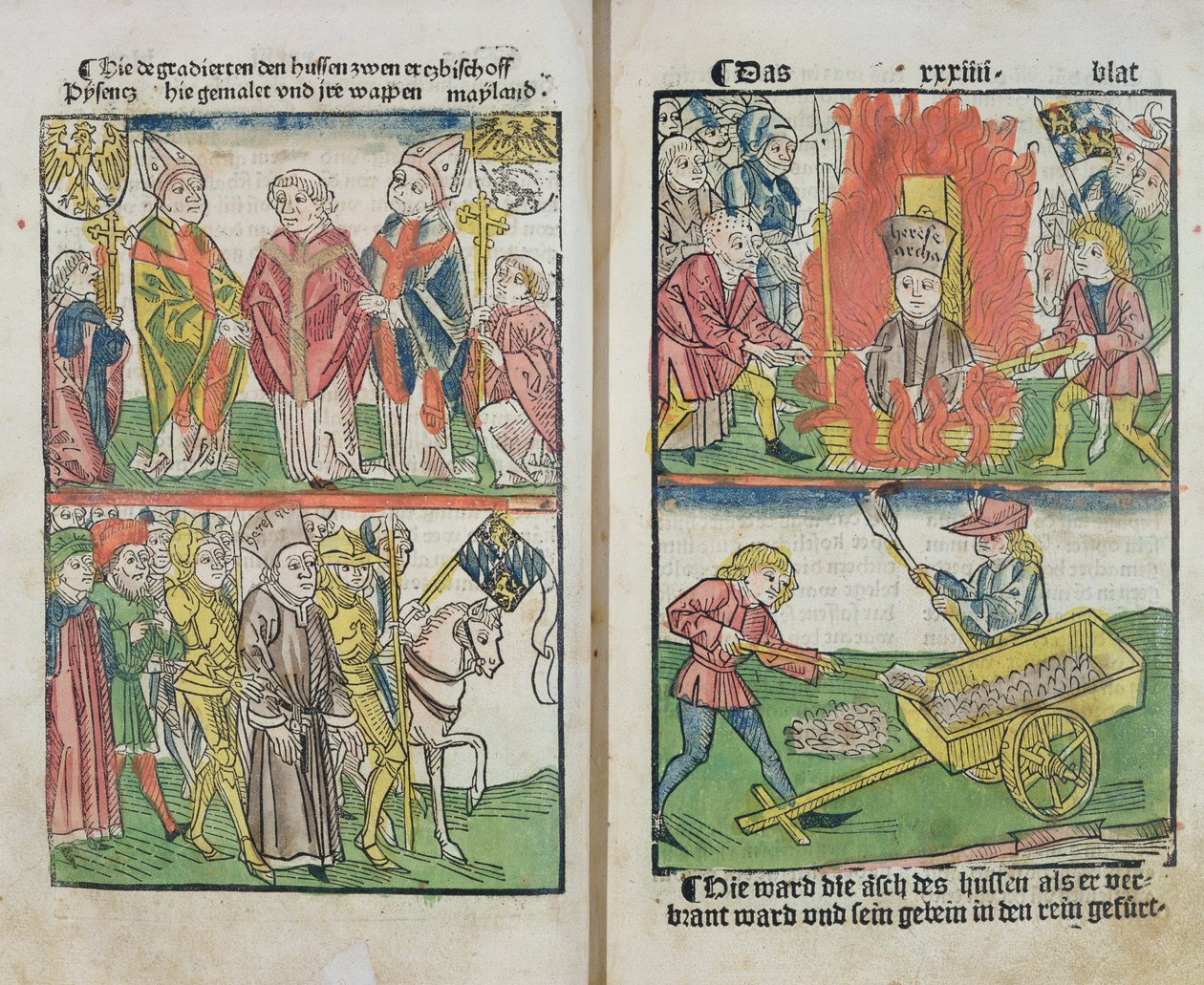 Jan Hus brûlé sur le bûcher au Concile de Constance, de 