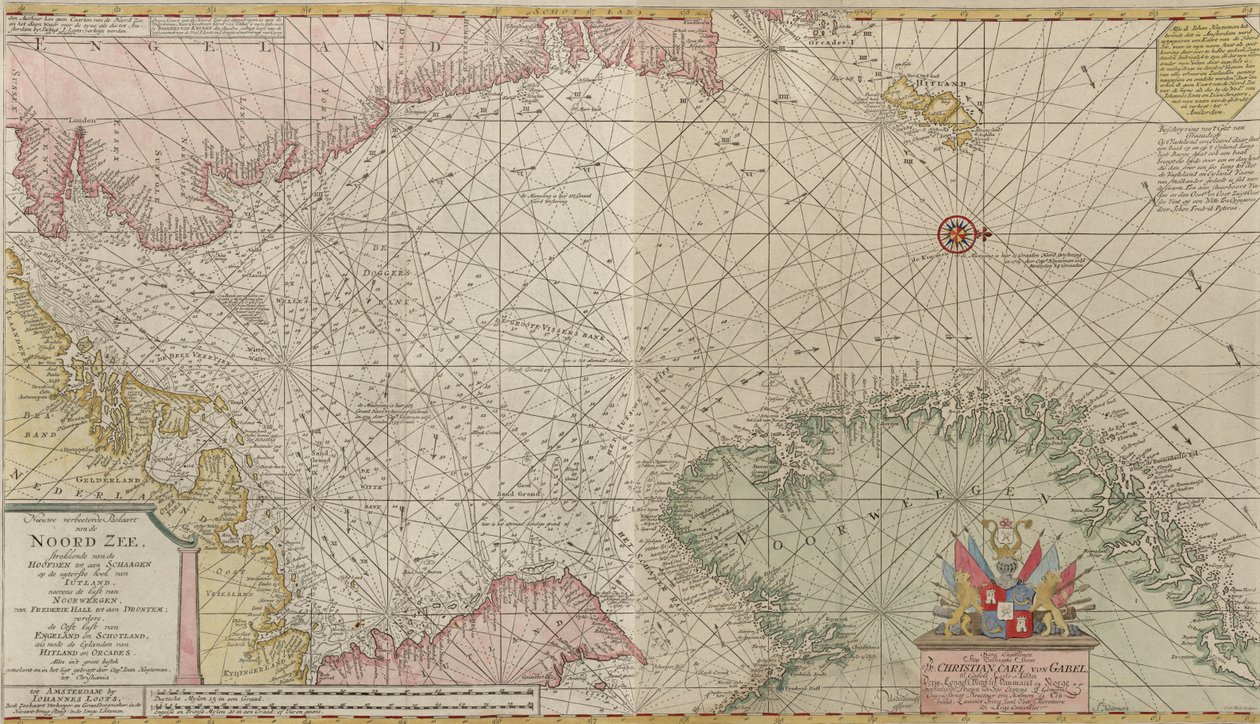 Carte de la collection de cartes de la Bibliothèque Nationale. La carte a été publiée en () et montre la mer du Nord. - Unbekannt Unbekannt