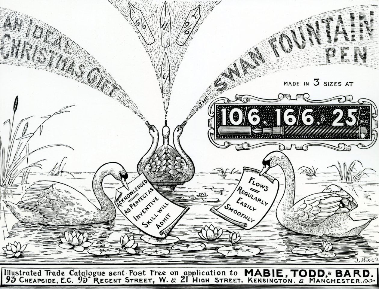 Publicité pour les stylos-plume Swan, d